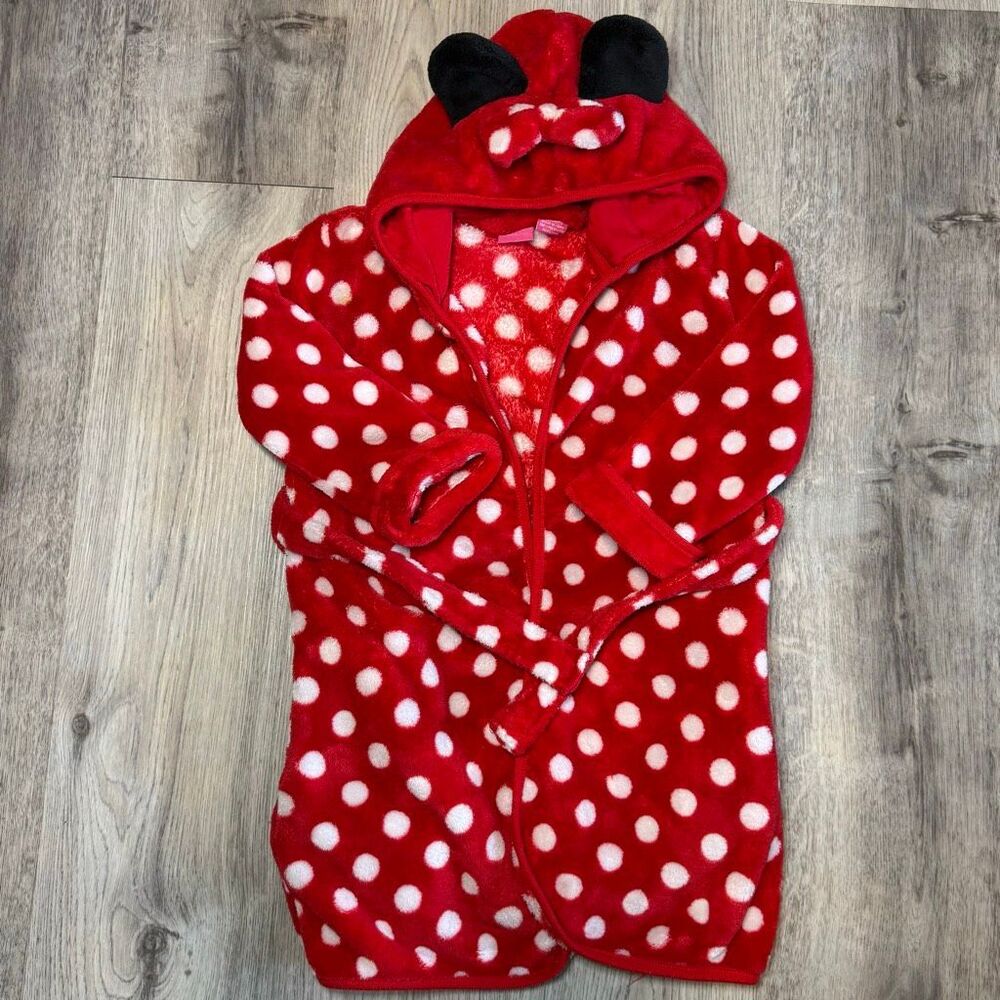 Toddler Girls Disney Minnie Mouse Bathrobe Size 4T Plush Robe